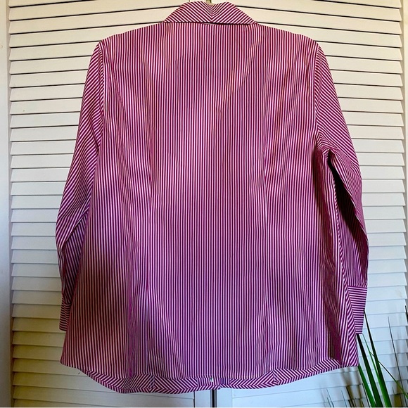 CHICO Blouse Button up shirt Size 2 Stripped Pink white - Picture 2 of 15